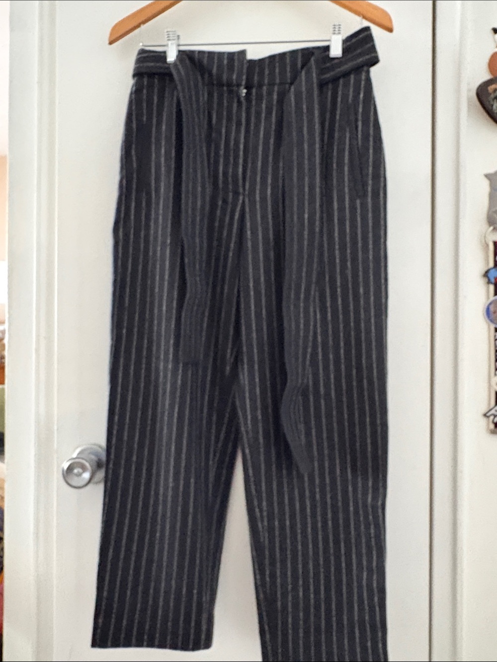 3 pants- ankle crop, high waist, elastic at the waist